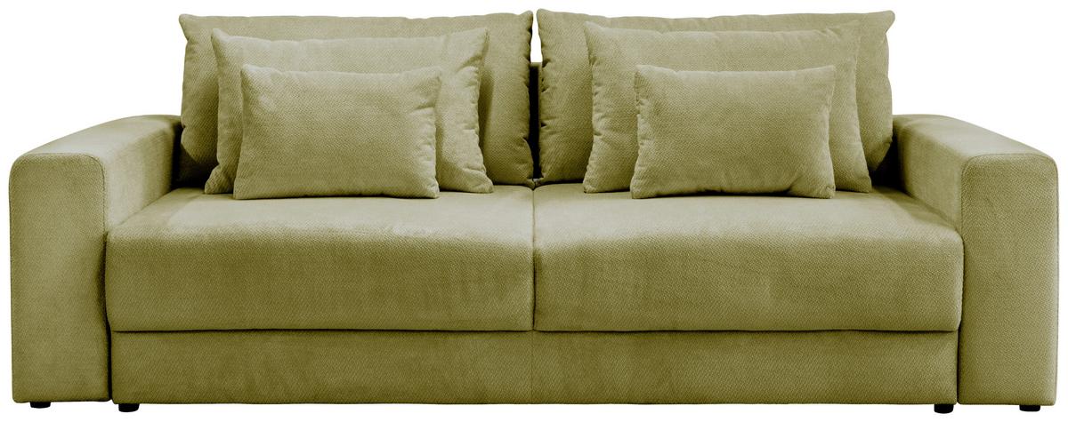 Kanapéágy Mega - olívazöld, Modern, faalapú anyag/textil (255/94/126cm) - Premium Living