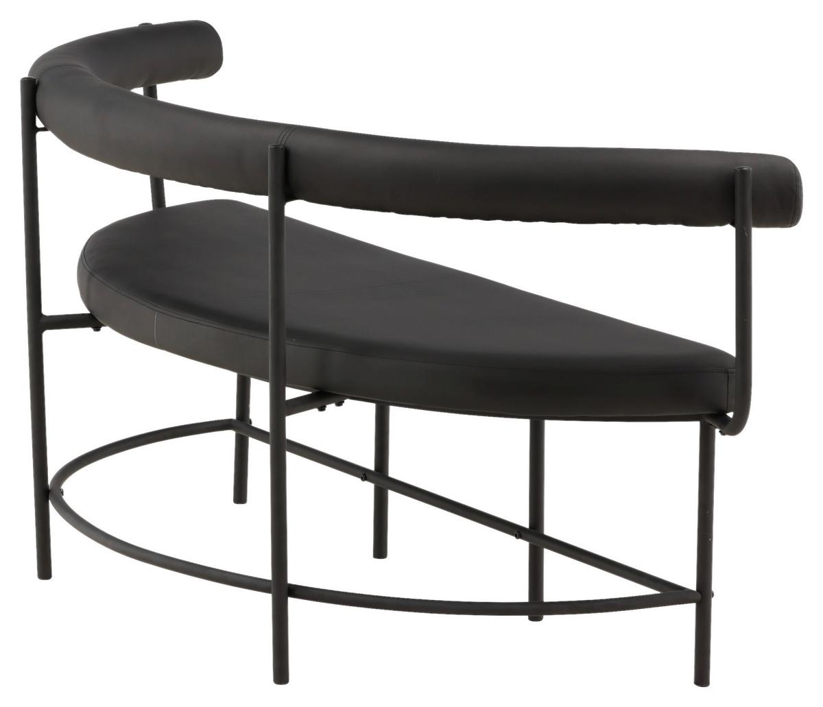 SITZBANK STALLHAGEN - Schwarz, Design, Textil/Metall (165/75/51cm) - Livetastic