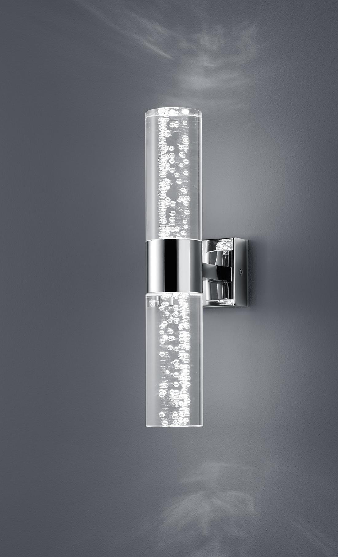 Badezimmer-Wandleuchte Bolsa Chromfarben/Klar 3,2 Watt - Klar/Chromfarben, Design, Kunststoff/Metall (30,0/7,0/12,0cm) - Trio Leuchten