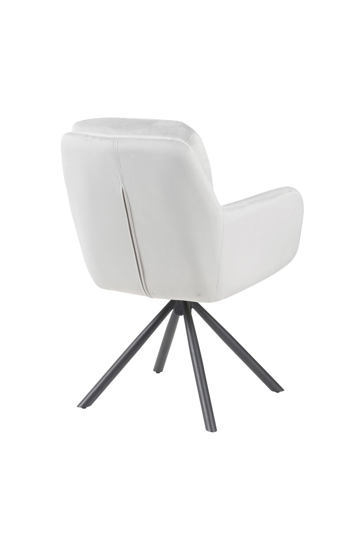 ARMLEHNSTUHL-SET PARMA S 2ER-SET - Hellgrau/Schwarz, MODERN, Textil/Metall (63/89/70cm) - MID.YOU