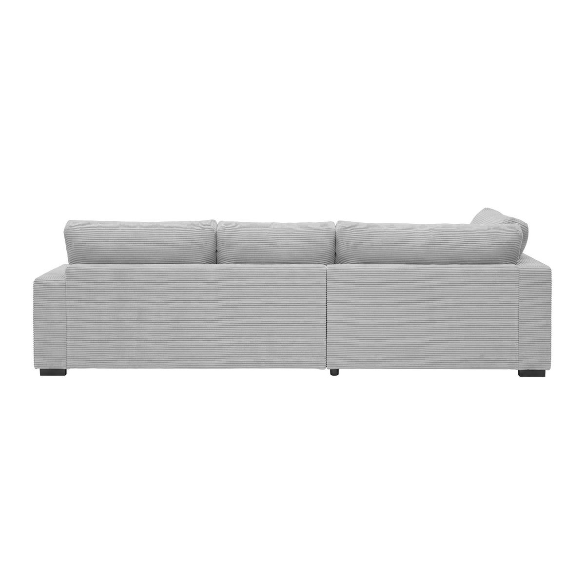 Ecksofa Pedro Hellgrau - Hellgrau/Schwarz, MODERN, Kunststoff/Textil (190/300cm) - Mömax
