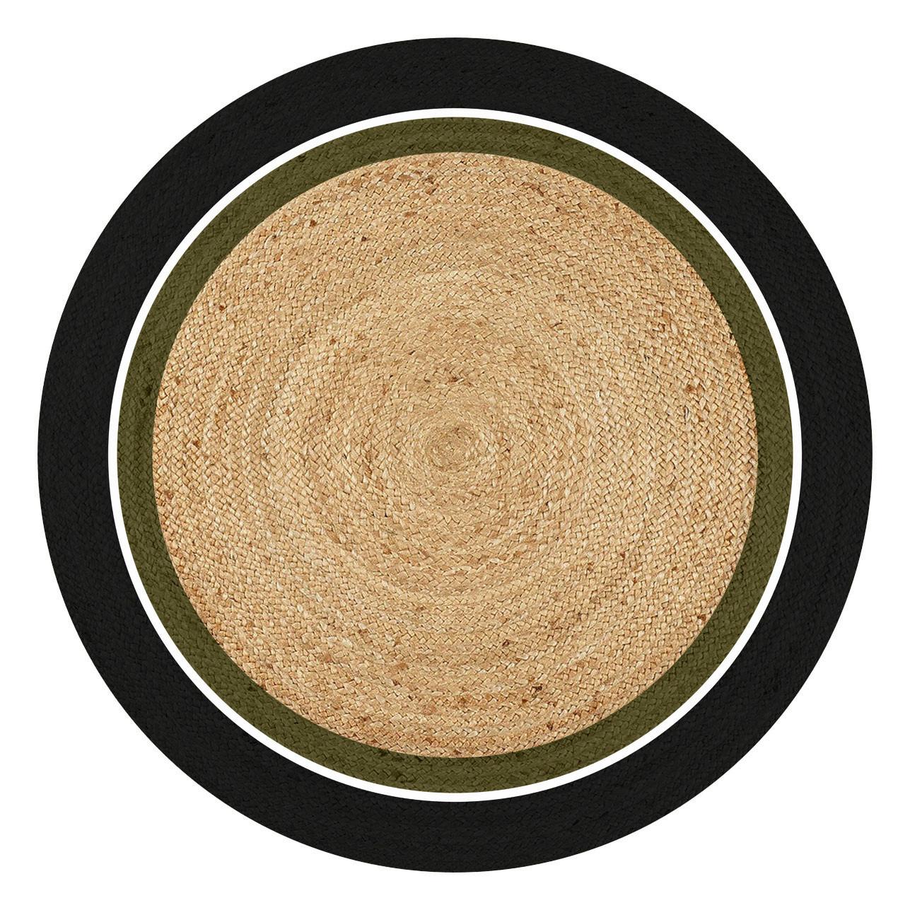 Flachwebeteppich Lina in Natur/Grün/Schwarz - Grün, MODERN, Textil (160cm) - Modern Living