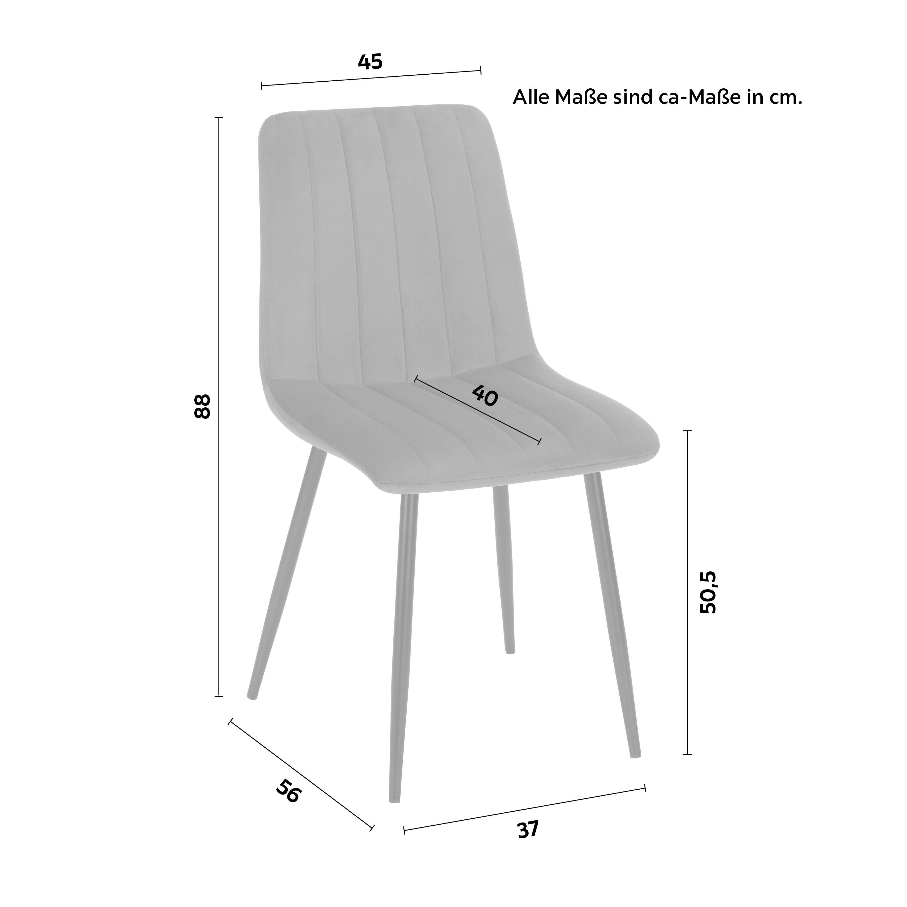 STOL LISA - grå/antracit, Lifestyle, metall/textil (45/88/56cm) - Mömax