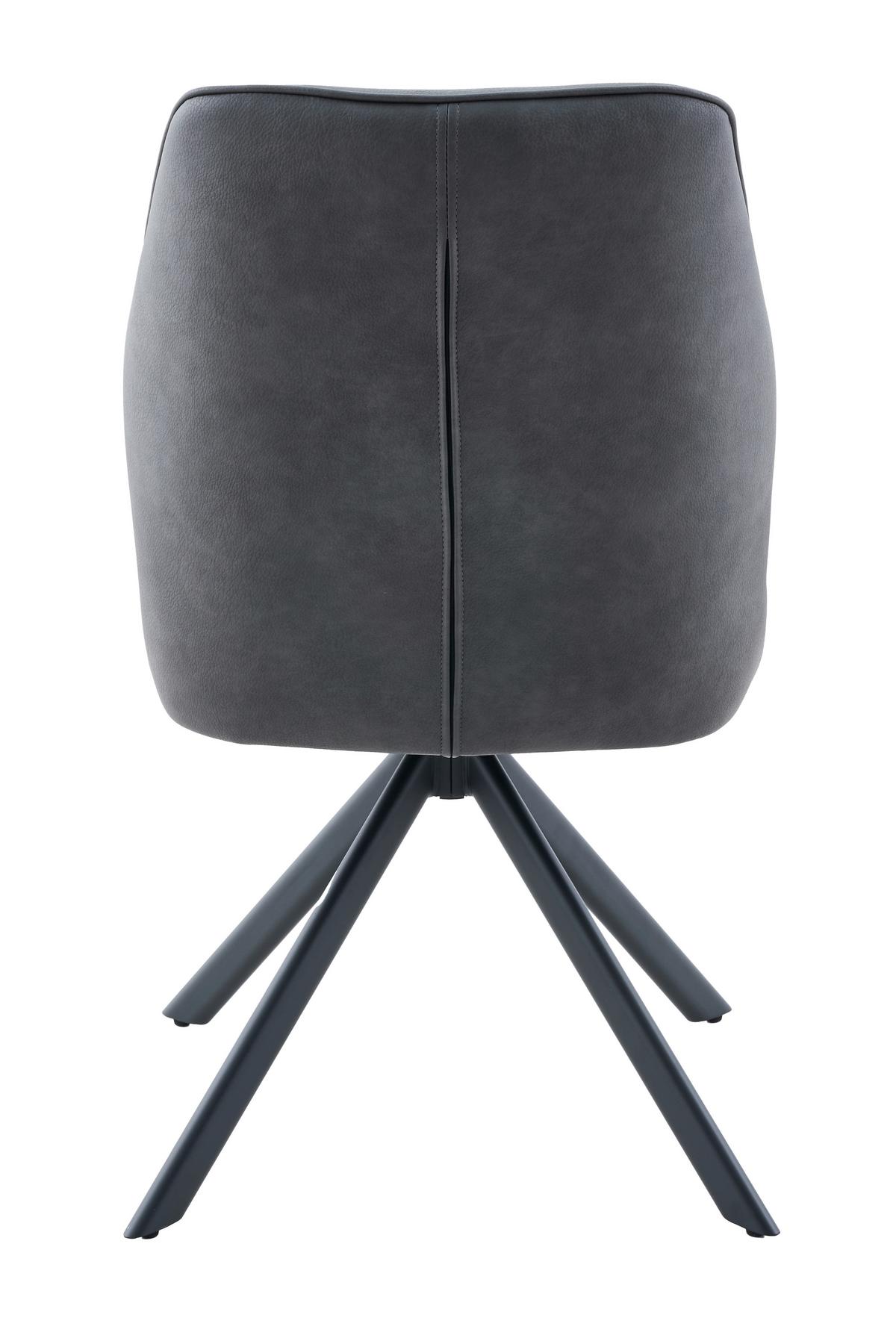 STUHL-SET PRIZZI S 2ER-SET - Anthrazit/Schwarz, MODERN, Textil/Metall (51/92/65cm) - MID.YOU