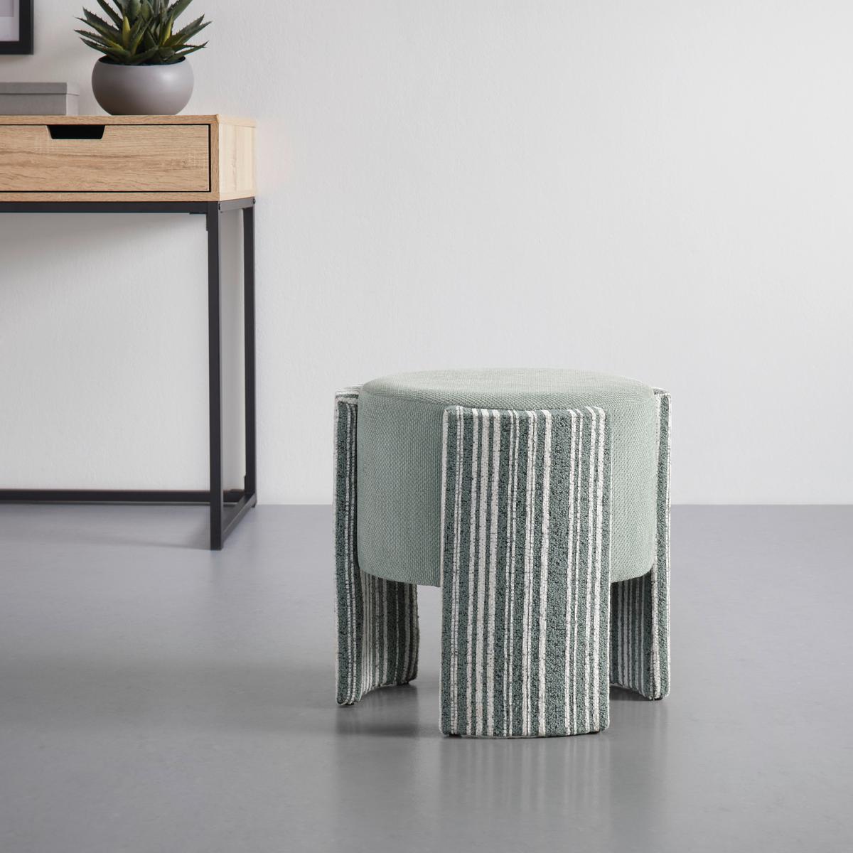 Hocker Romy Grün - Weiß/Grün, LIFESTYLE, Holzwerkstoff/Textil (40/39/40cm) - Mömax