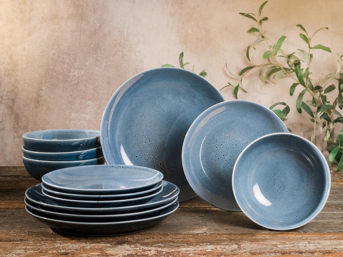 Jedilni Servis Reactive Nostalgic Blau, 12-Delni - modra, keramika - Creatable