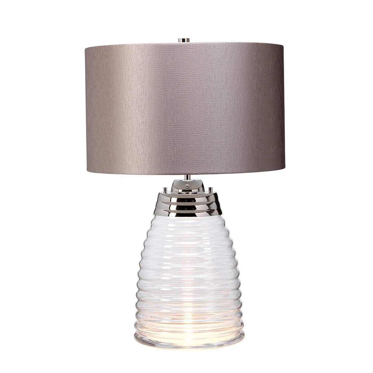 Stolna Svjetiljka Qn-Milne-Tl-Grey - siva/boje nikla, Design, staklo/metal (41/64.3cm) - Elstead Lighting