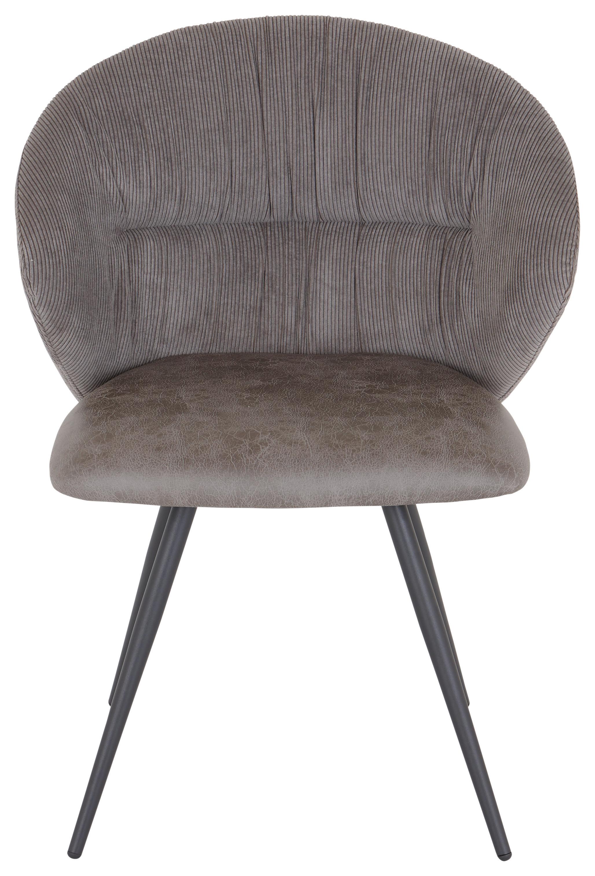 Stol Adana, Siva - siva/črna, Moderno, kovina/tekstil (57/80,5/62cm) - Modern Living