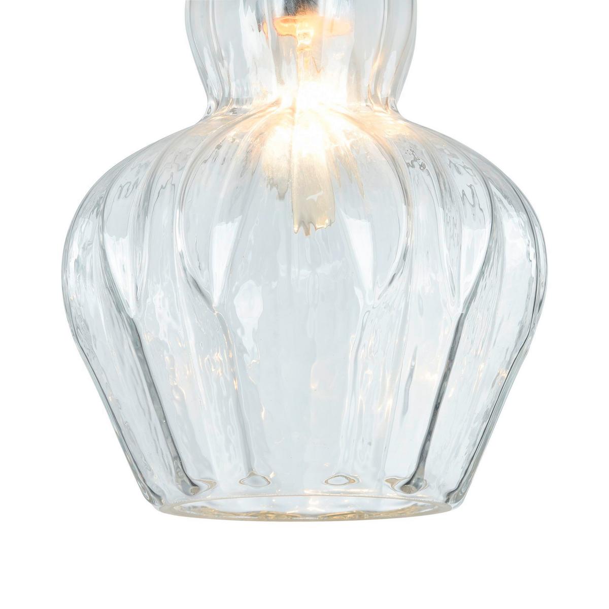 PENDELLEUCHTE EUSTOMA - Transparent/Nickelfarben, Trend, Glas/Metall (16/23cm) - MAYTONI
