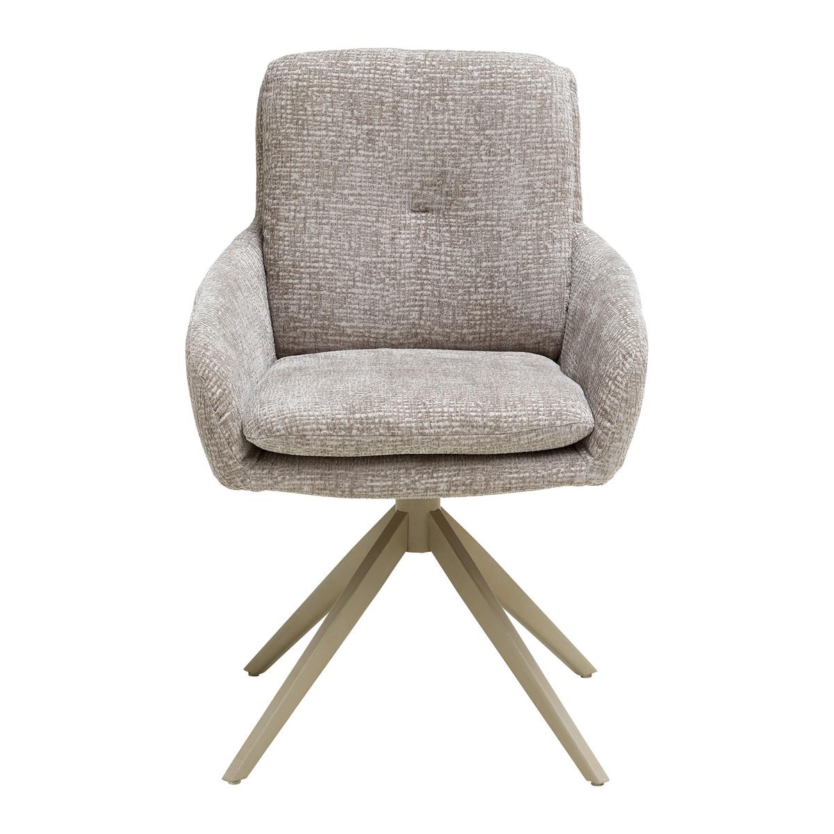 Armlehnstuhl Lony Beige drehbar - Beige, MODERN, Textil/Metall (60/89/69cm) - Mömax