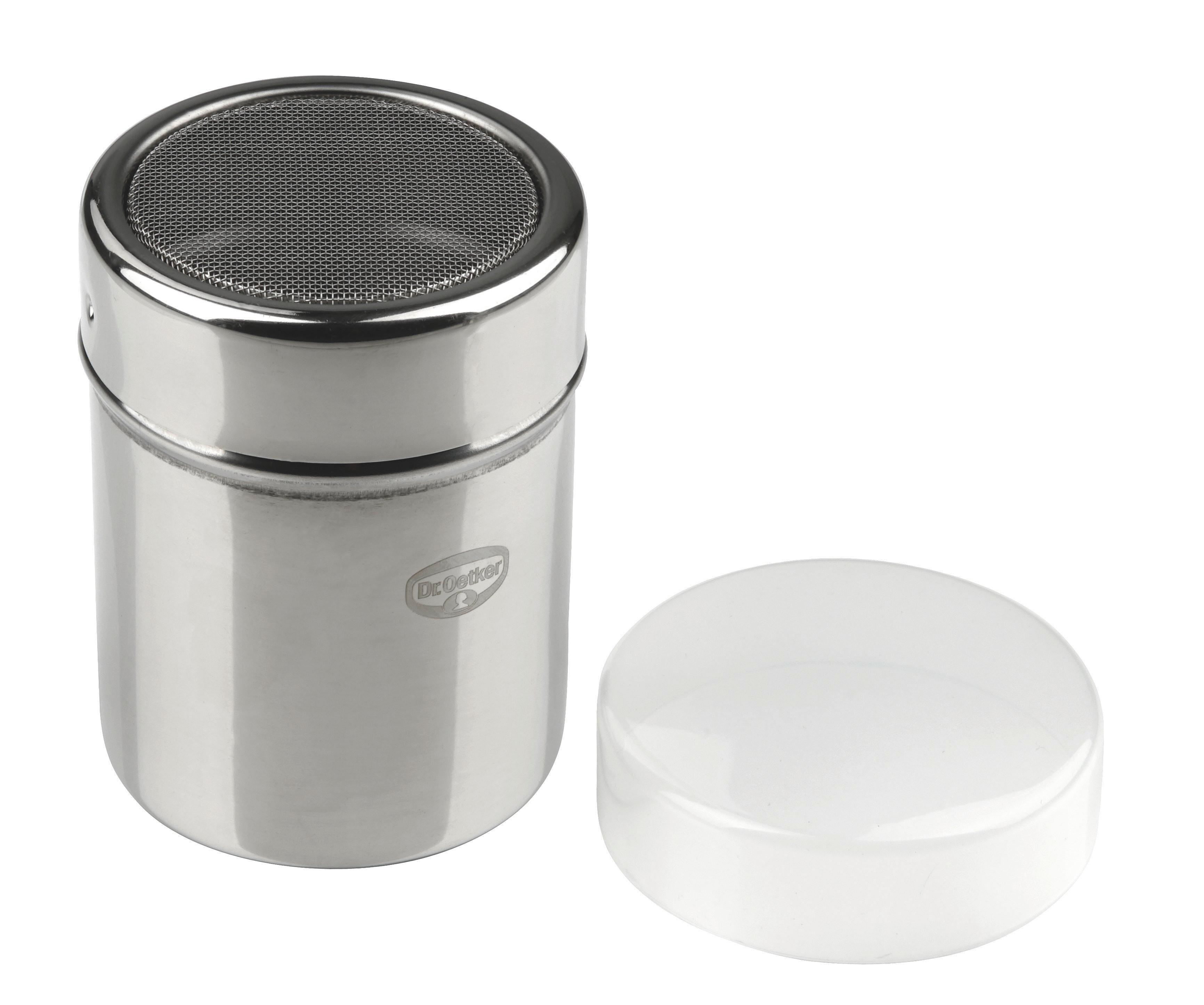 DOZOWNIK DO CUKRU PUDRU 2406 - kolor stalowy, Basics, tworzywo sztuczne/metal (6/8cm) - Dr.Oetker