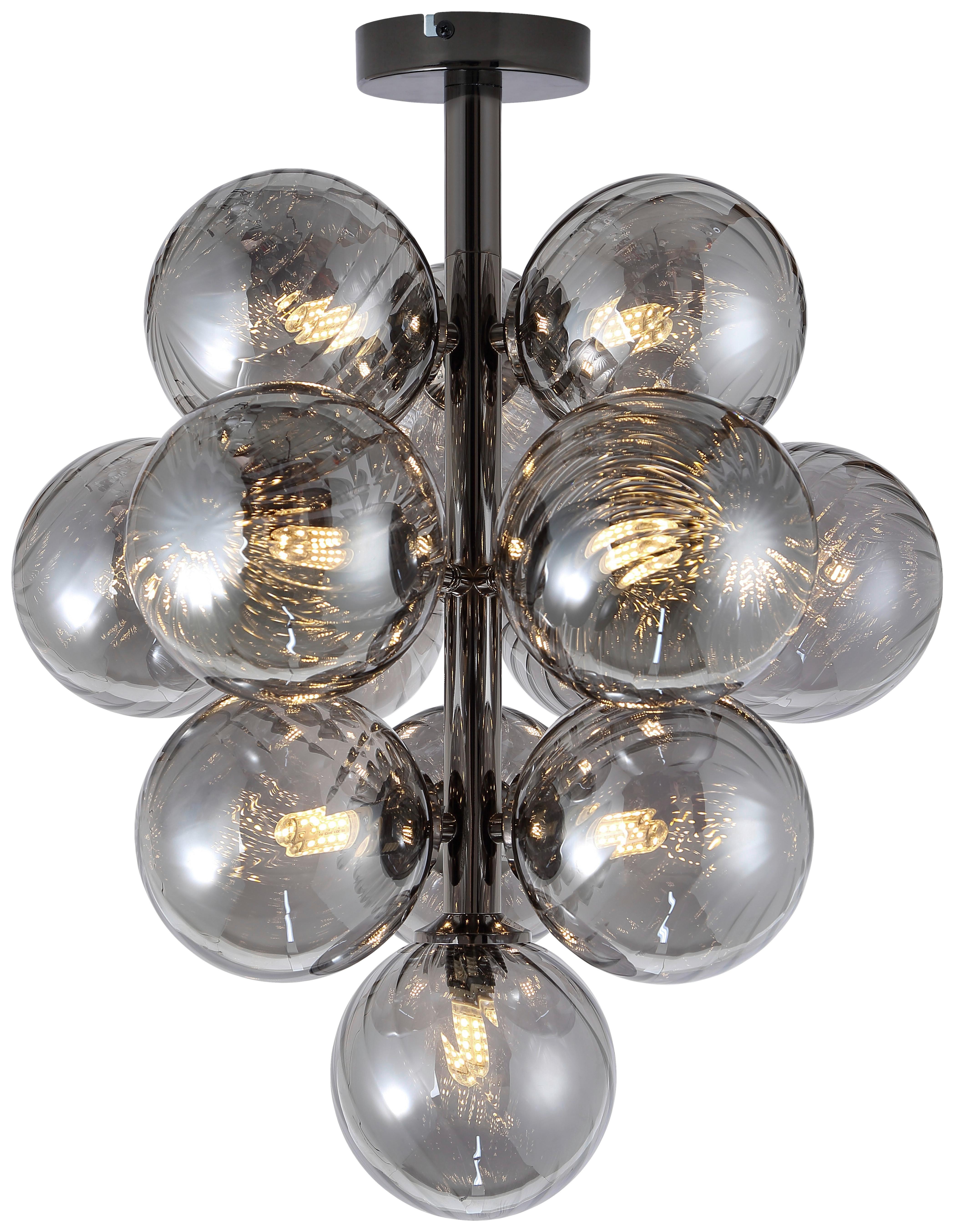 LAMPA SUFITOWA LILIA - czarny chrom, Design, metal/szkło (39,5/50cm) - Collet's Monde