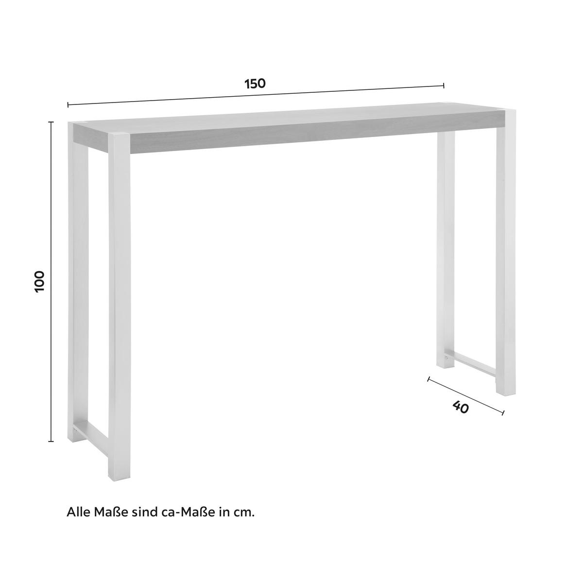 Masă de bar ENORA - nucă/culoare inox, Modern, lemn/metal (150/100/40cm) - Bessagi Home