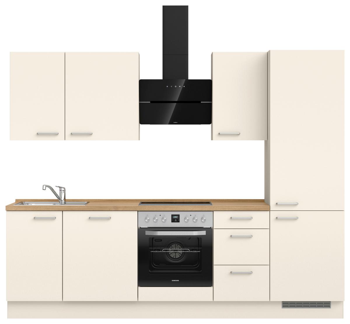 Küchenleerblock Touch High o. Geräte Magnolie - Edelstahlfarben/Eichefarben, MODERN, Holzwerkstoff/Metall (270cm) - Nobilia