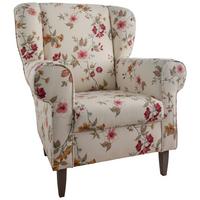 Relaxsessel Asino Beige/Rot Webstoff - Wengefarben/Beige, KONVENTIONELL, Holz/Textil (80/102/86cm) - Livetastic