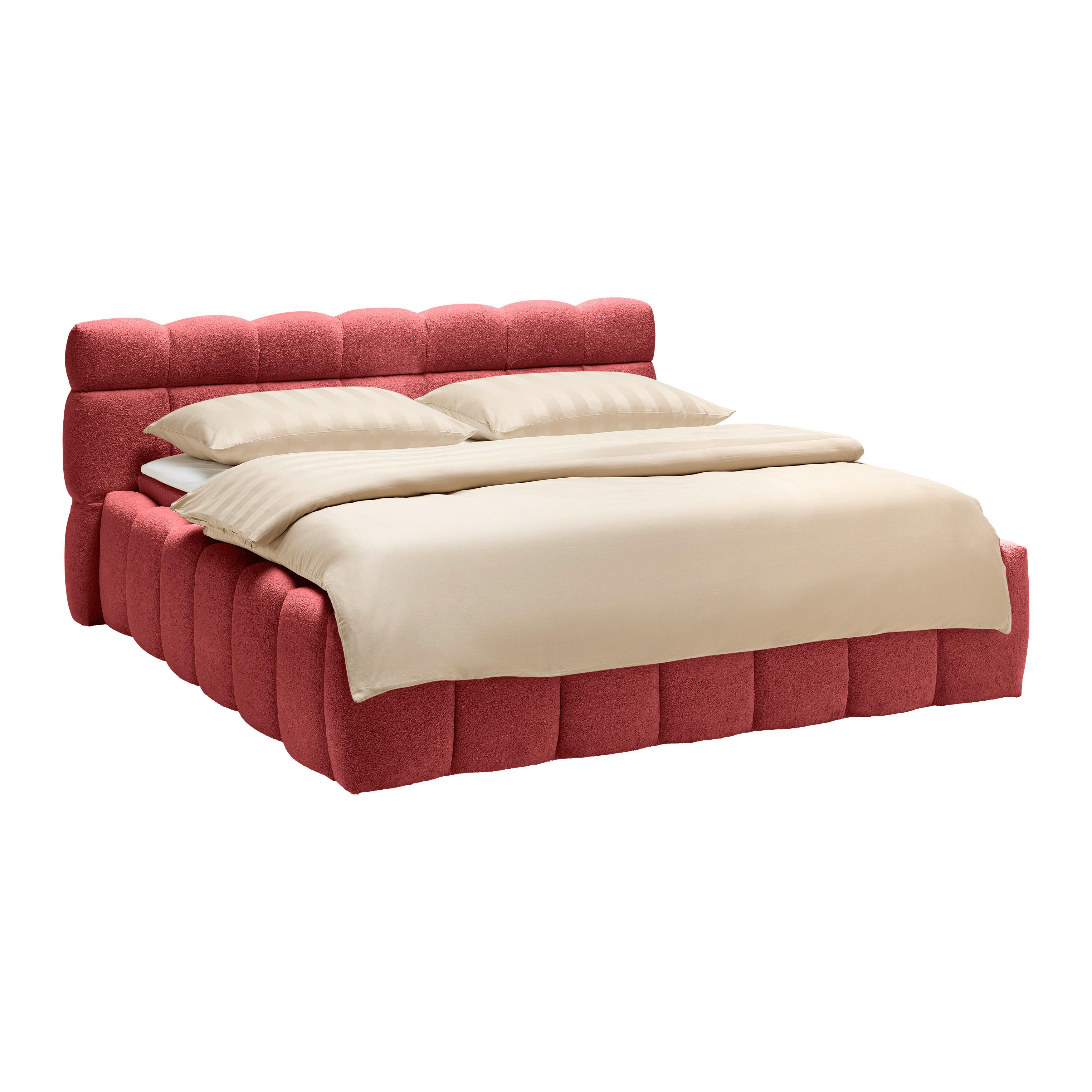Polsterbett Monte Rot Ca. 160x200cm - Rot/Schwarz, Konventionell, Kunststoff/Textil (160/200cm) - Based