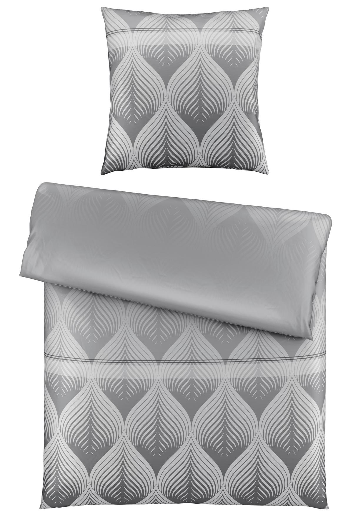 Bettwäsche Domps XL Grau ca. 155x220cm - Grau, MODERN, Textil (155/220cm) - Modern Living