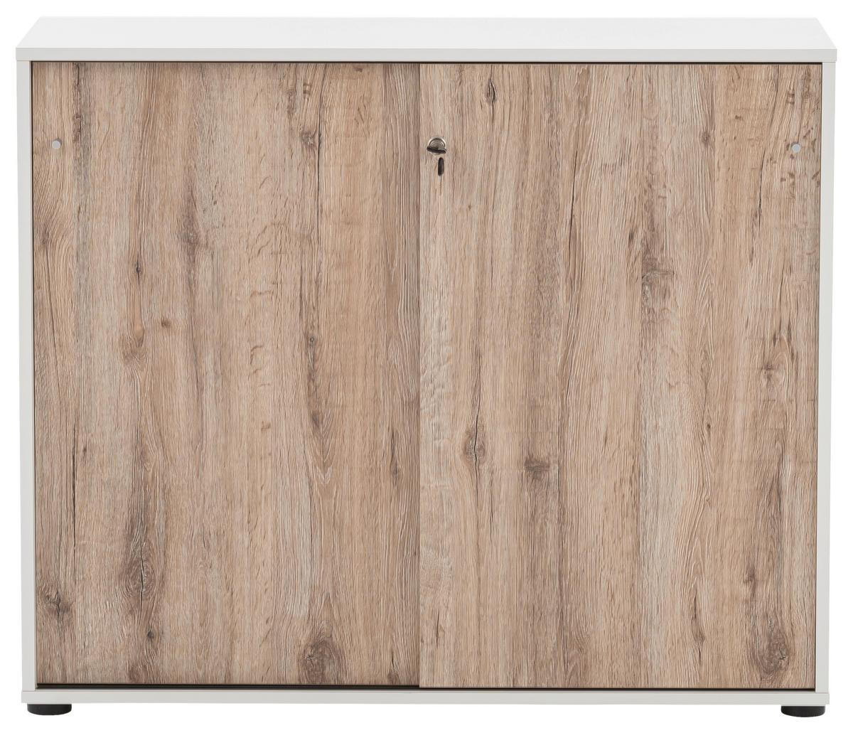 Aktenschrank U 1000 ST WeißW.eiche ca.100,1x83,6x41cm - Wildeiche/Weiß, MODERN, Holzwerkstoff (100,1/83,6/41cm) - MID.YOU