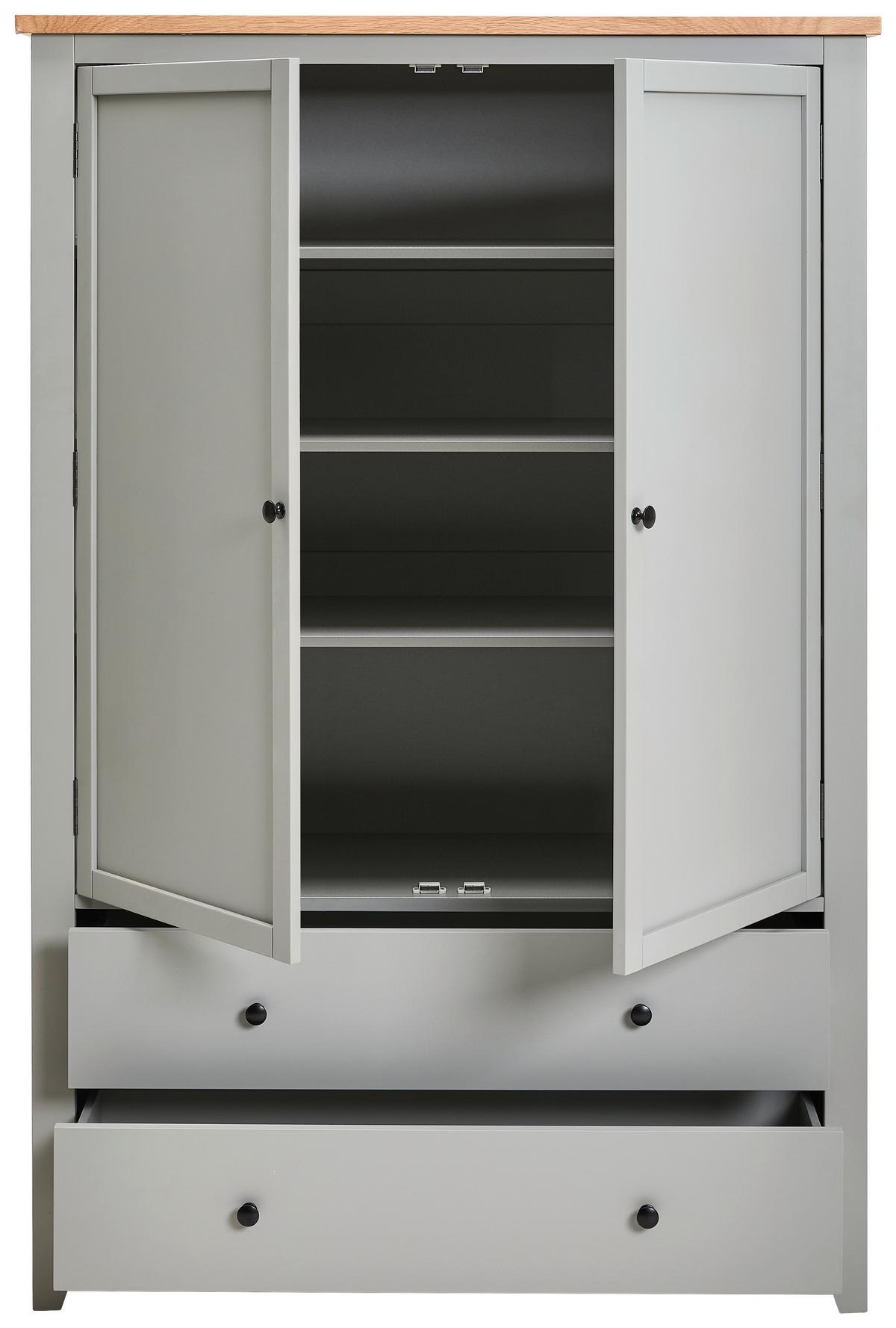 SZAFA DO PRZEDPOKOJU BETTI - kolor srebrny/kolor naturalny, Lifestyle, materiał drewnopochodny/metal (120/180/45cm) - MID.YOU