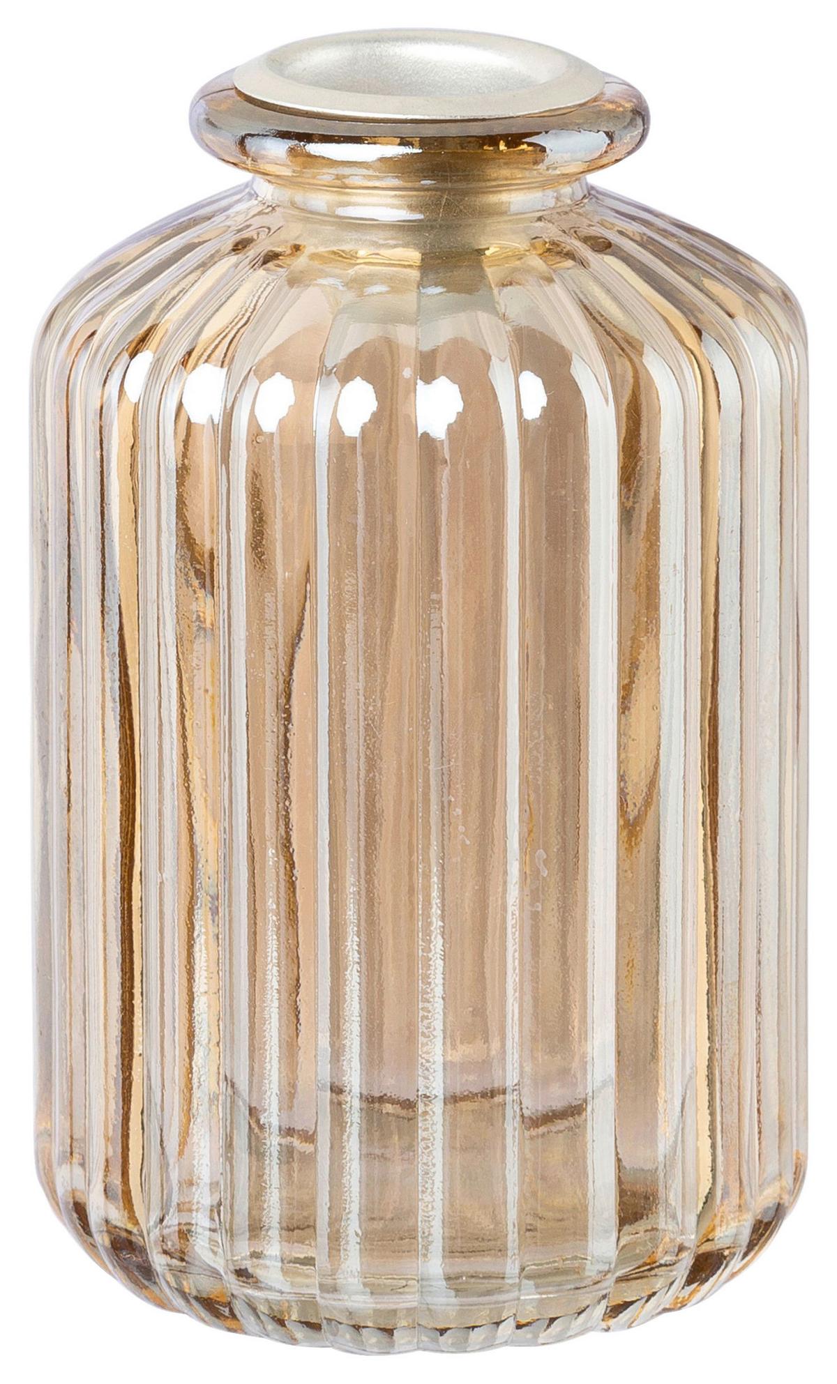 Kerzenhalter Bloom I Goldfarben - Goldfarben, Konventionell, Glas (6,3/9,7cm) - Modern Living