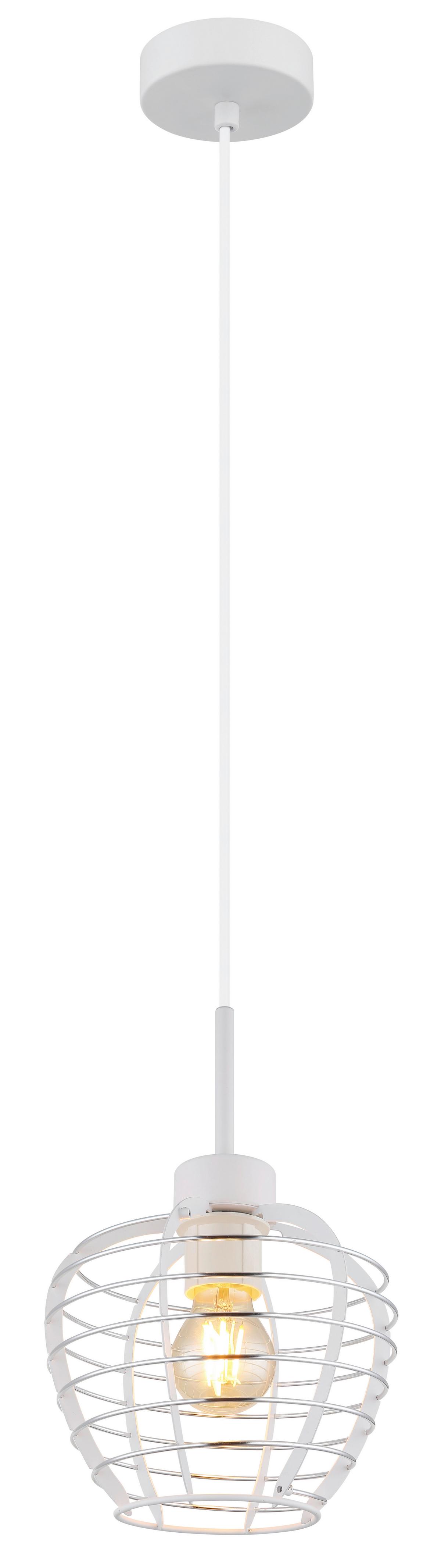 Viseća Svjetiljka Nesa - bijela/boje kroma, Basics, metal/plastika (20,5/120cm) - Globo