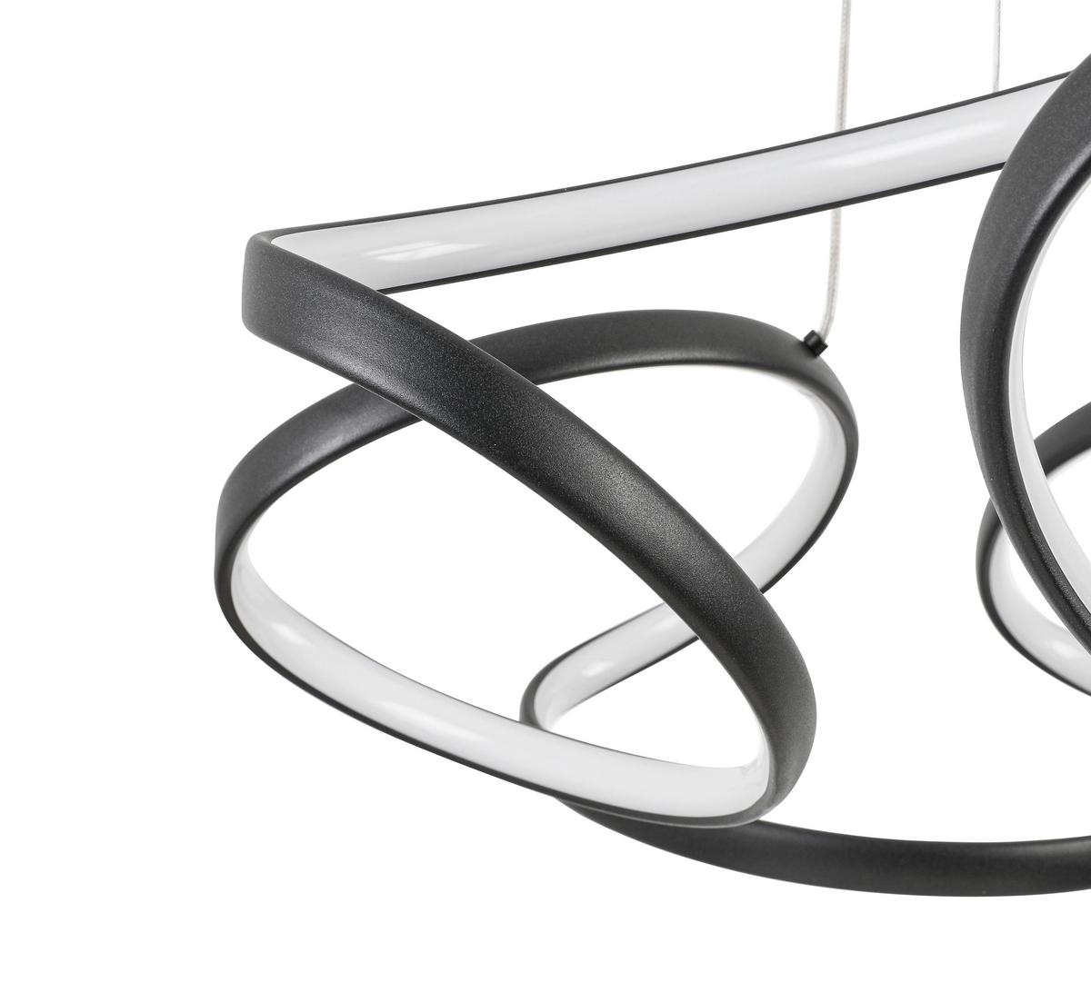 LAMPA WISZĄCA LED ELIO *SBN*SH* - czarny, Design, tworzywo sztuczne/metal (60/120cm) - Novel