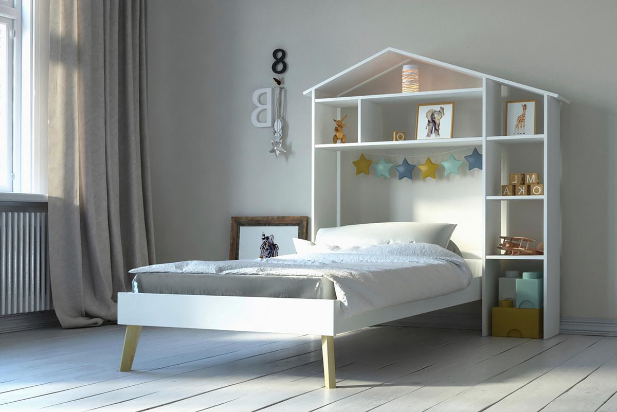 Überbauregal in Hausform Weiß - Weiß, Design, Holz/Holzwerkstoff (148/155/31cm) - Livetastic