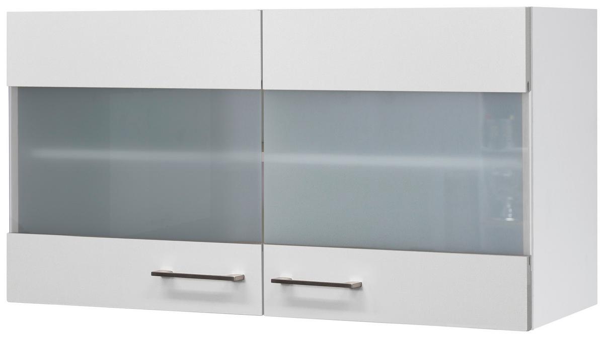 Küchenoberschrank Weiß - Edelstahlfarben/Weiß, MODERN, Holzwerkstoff/Metall (100/54/32cm) - FlexWell