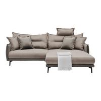 Ecksofa Nuovo Taupe - Taupe/Schwarz, MODERN, Textil/Metall (245/190cm) - Mömax