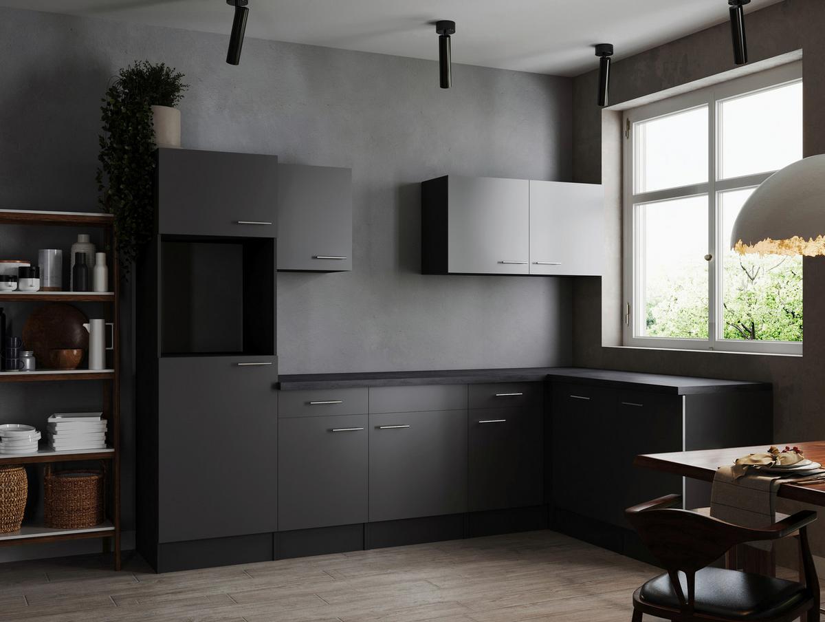 Kotna Kuhinja Brez Aparatov Oliver, 280x172cm - srebrne barve/siva, Design, kovina/leseni material (280/172cm) - Respekta