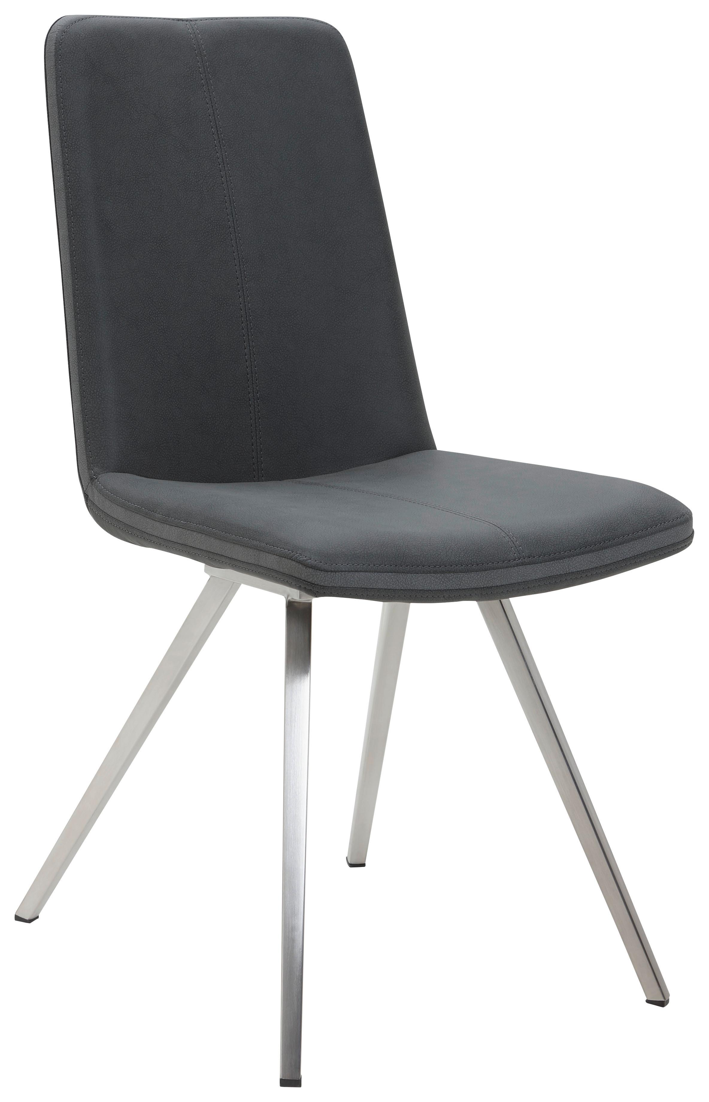 KRZESŁO GILBERT - antracytowy/kolor stalowy, Design, metal/tkanina (45/92/63cm) - Voleo