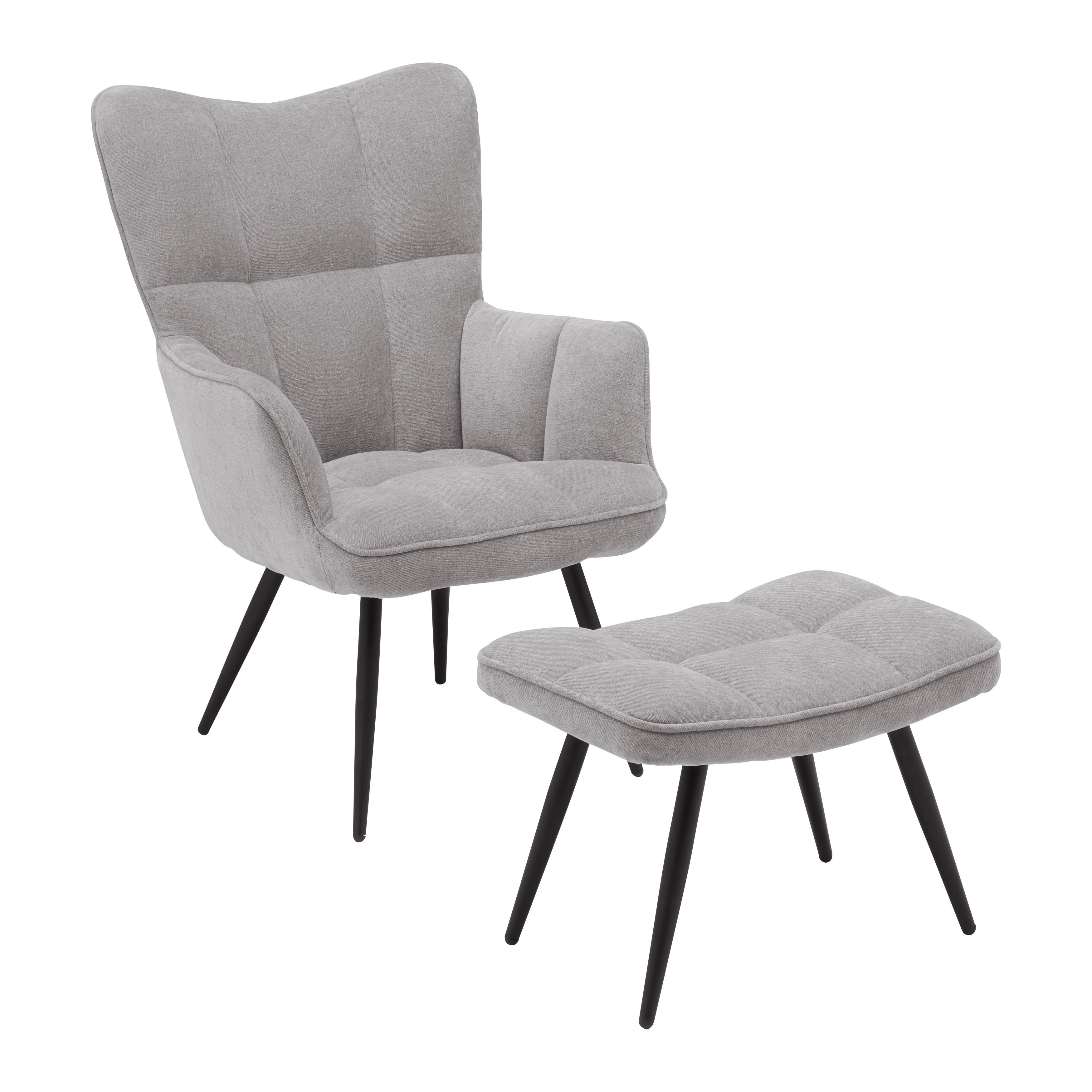 Sessel Alex Grau - Schwarz/Grau, MODERN, Textil/Metall (68/100/78cm) - Based
