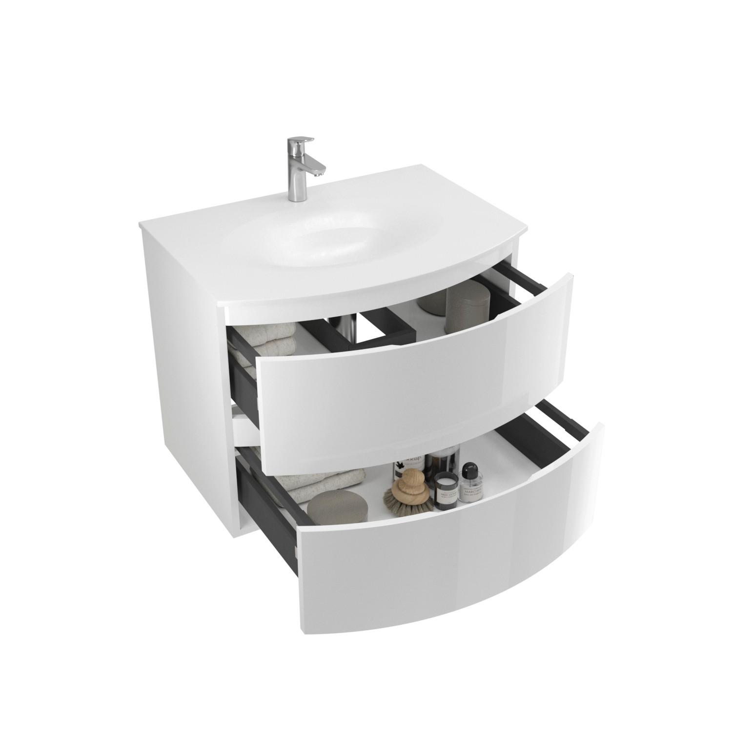 Bază pentru lavoar Armonia - alb, Modern, materiale naturale/material pe bază de lemn (70/56/49cm)