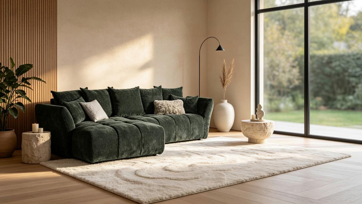 Canapea modulara CAMMELLIO - verde închis, Modern, textil (296/189cm) - Mömax