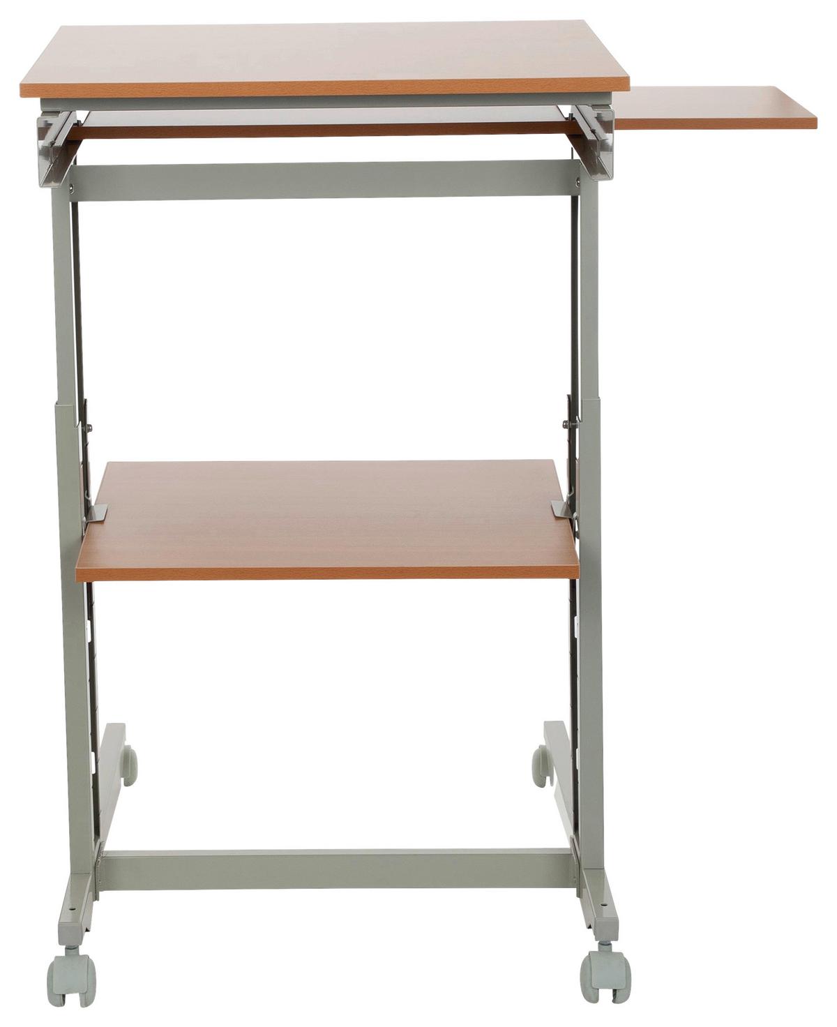 Pisalna Miza Workstation, Siva, Barva Bukve - siva/barve bukve, Basics, kovina/umetna masa (60/71,5-107,5/50cm) - MID.YOU