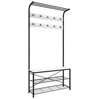 Predsoba Taliro, Črna, Bela - črna/bela, Design, kovina/leseni material (90/190/30cm) - MID.YOU