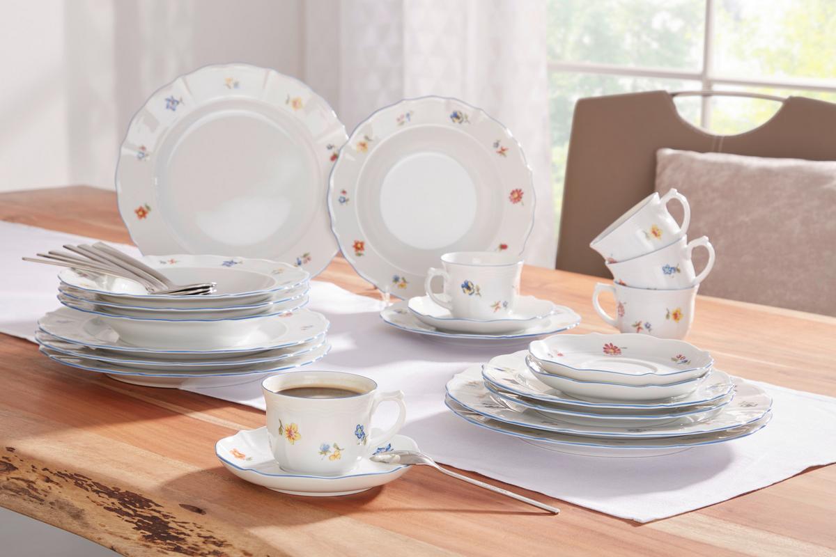 ZASTAWA STOŁOWA 001.717236 - biały/różnokolorowy, Romantik / Landhaus, ceramika (26/26cm) - Seltmann Weiden
