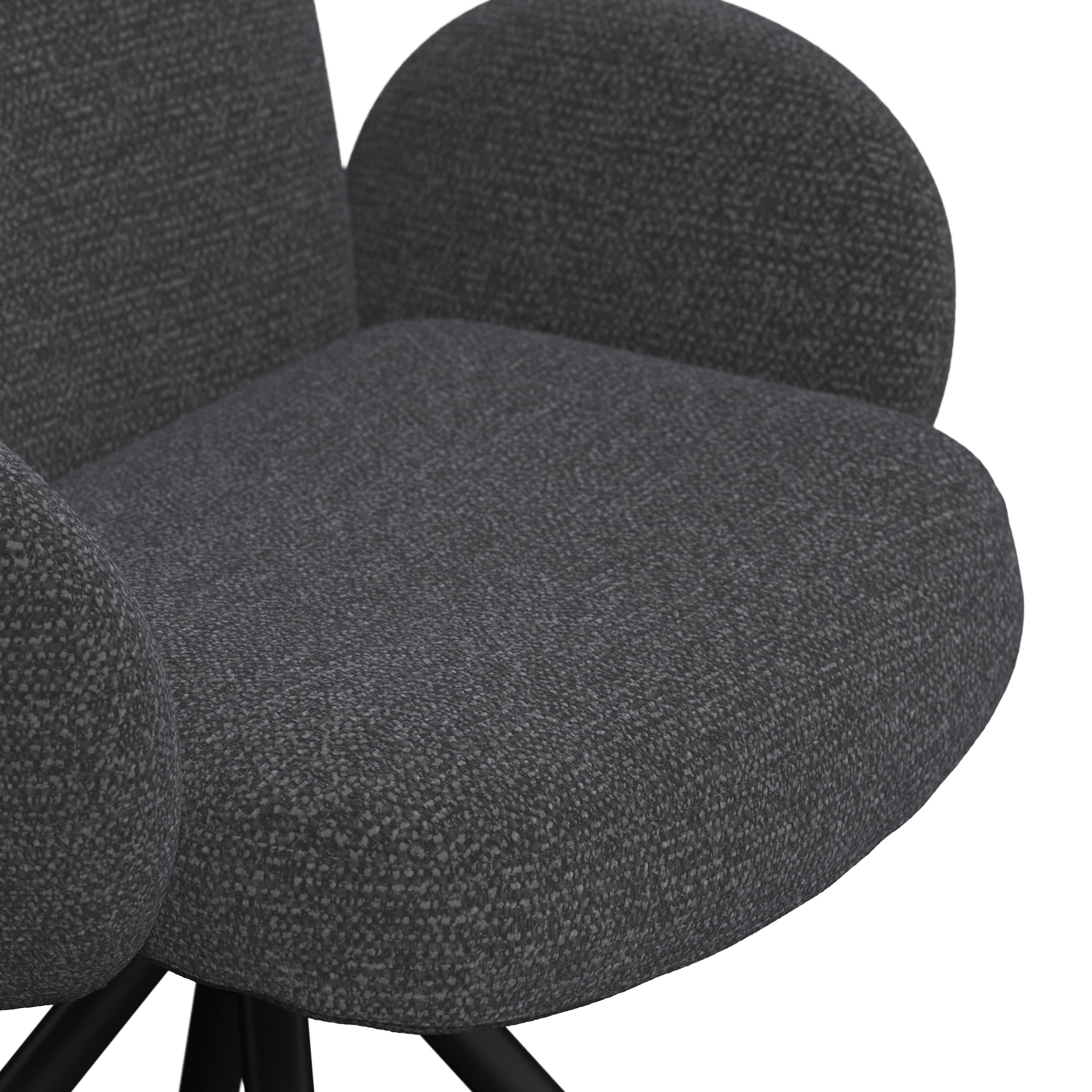 STOL MED ARMSTÖD JOSEA - mörkgrå/svart, Modern, metall/trä (64/85/63cm) - Bessagi Home