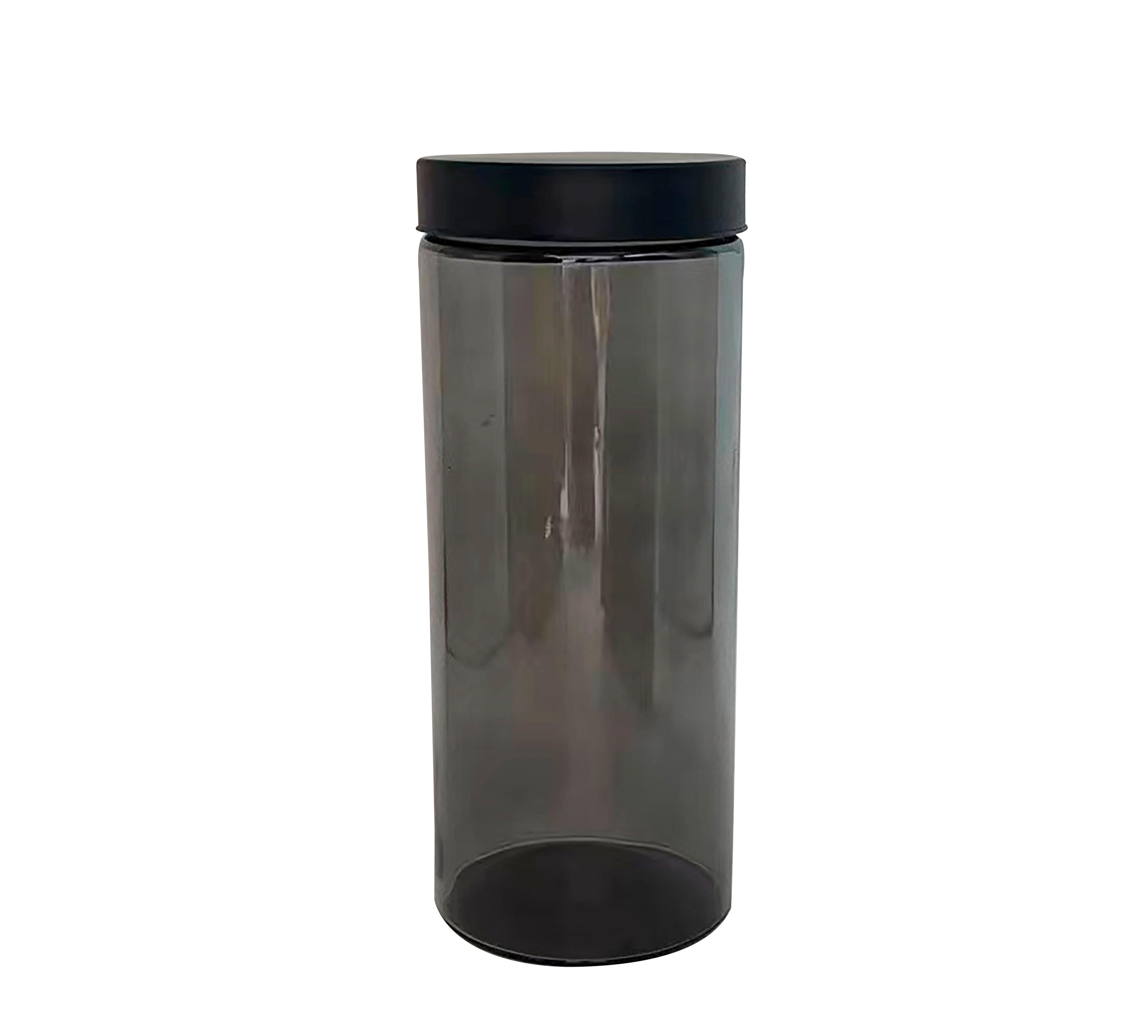 FÖRVARINGSBURK MAGNUS BLACK - 2 L - svart/grå, Modern, metall/glas (11/27cm) - Mömax