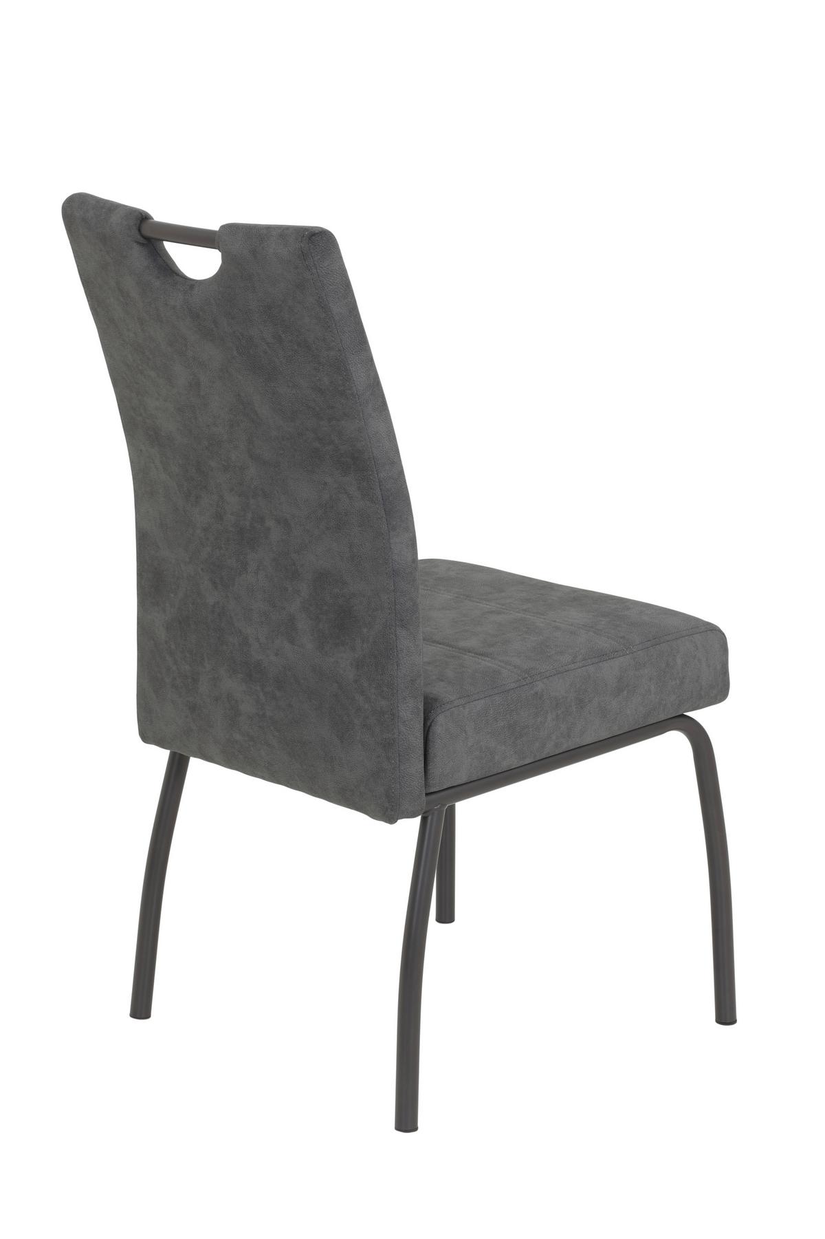 STUHL-SET EVELYN I S 2ER-SET - Anthrazit/Grau, MODERN, Textil/Metall (50/97/62cm) - MID.YOU