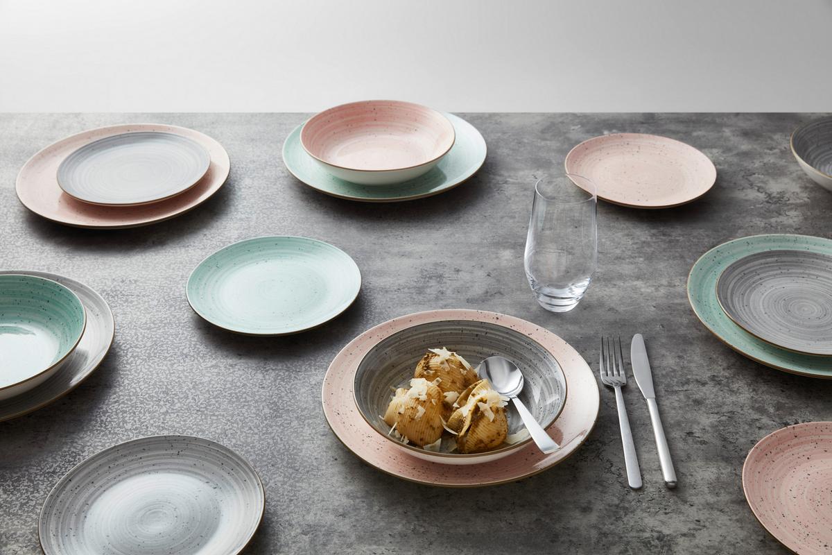 Tafelservice Tina in Pink, 12-teilig - Rosa, KONVENTIONELL, Keramik - Modern Living