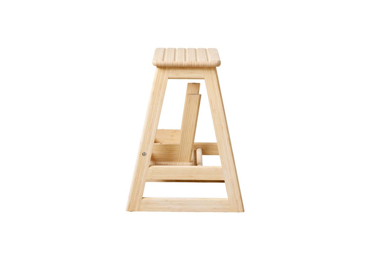 Tritthocker Skala - Hellbraun, Natur, Holz (45,5/49/39cm) - Gardenson