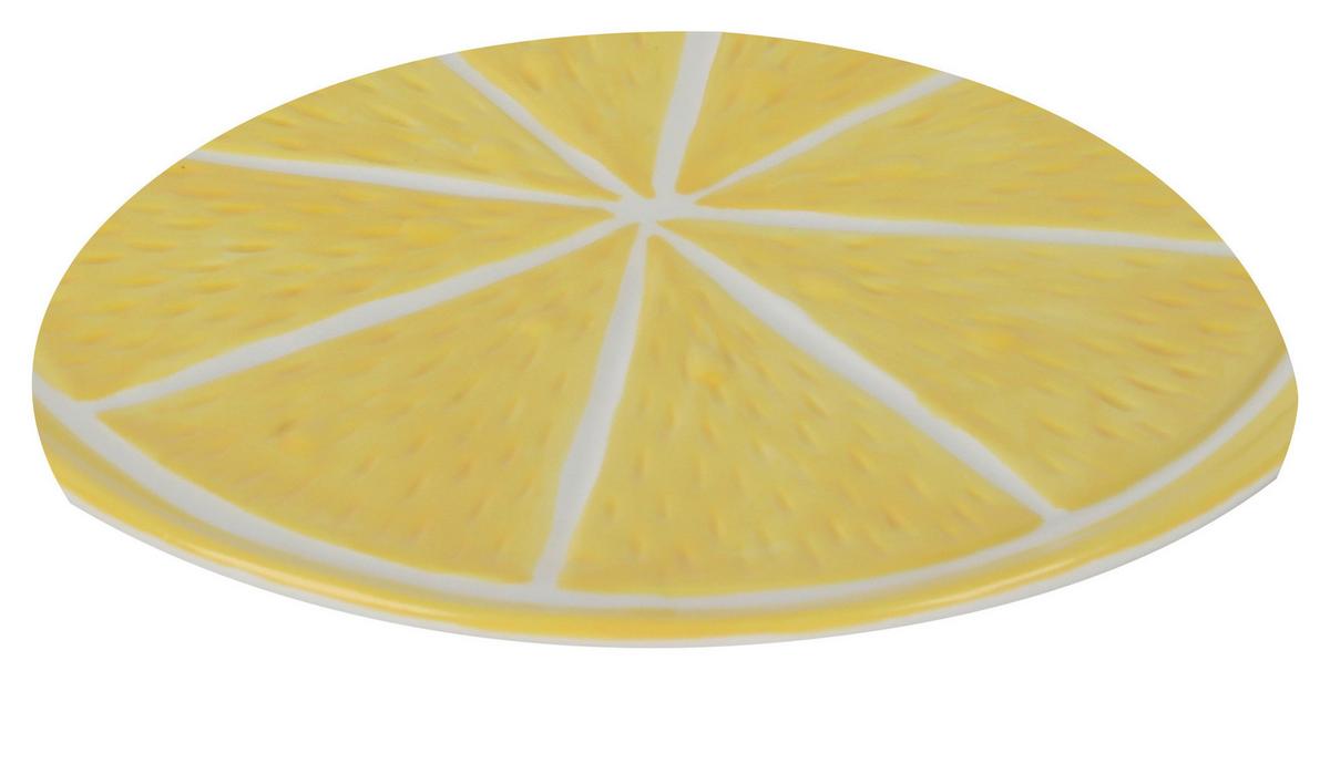 Dekoteller Limuncello Weiss/Hellgelb - Weiss/Hellgelb, Keramik (20cm) - Mömax