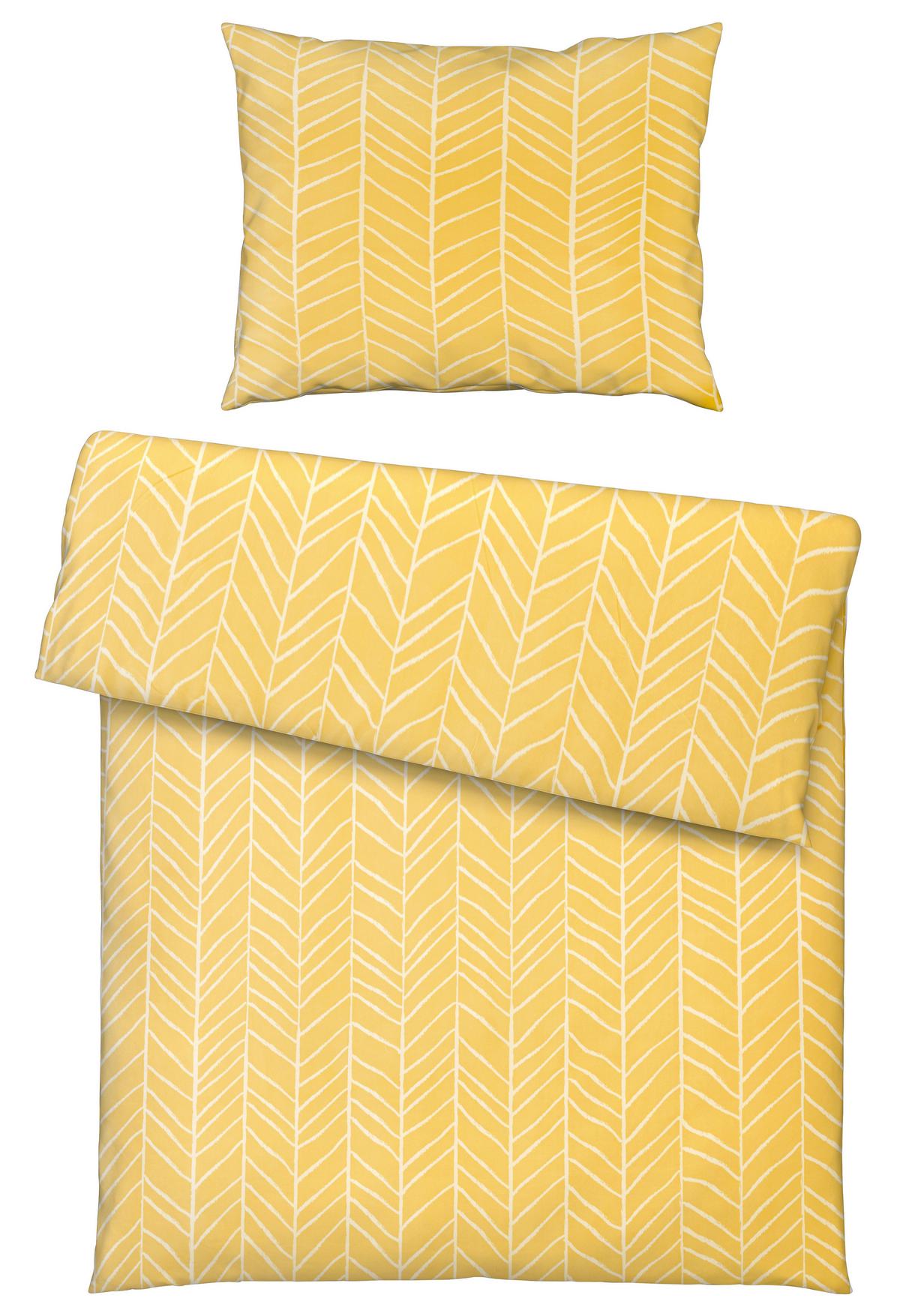 BETTWÄSCHESET MARBLE - Gelb, Konventionell, Textil (160/210cm) - Modern Living