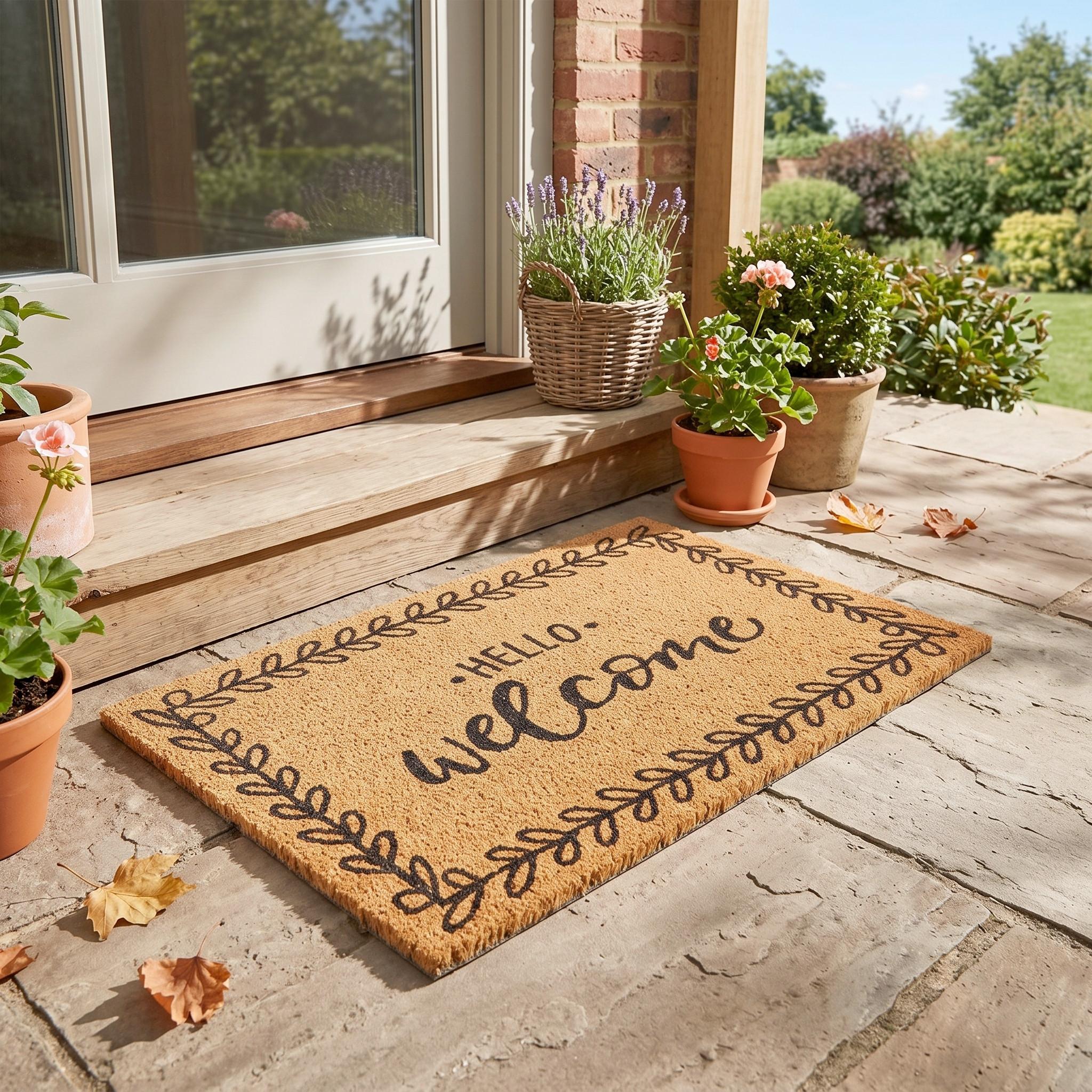 FUSSMATTE HELLO-WELCOME - Naturfarben, MODERN, Naturmaterialien (40/60cm) - Modern Living