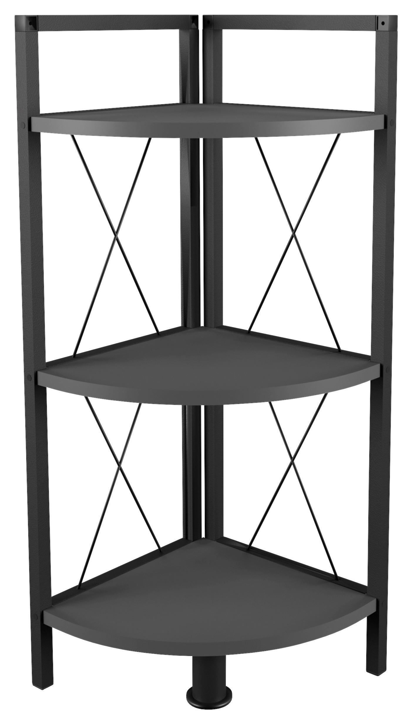Eckregal INSASI Anthrazit ca. 34x87x34 cm - Anthrazit/Schwarz, Design, Holzwerkstoff/Metall (34/87/34cm) - MID.YOU