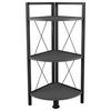 Eckregal INSASI Anthrazit ca. 34x87x34 cm - Anthrazit/Schwarz, Design, Holzwerkstoff/Metall (34/87/34cm) - MID.YOU