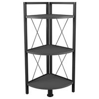 Eckregal INSASI Anthrazit ca. 34x87x34 cm - Anthrazit/Schwarz, Design, Holzwerkstoff/Metall (34/87/34cm) - MID.YOU