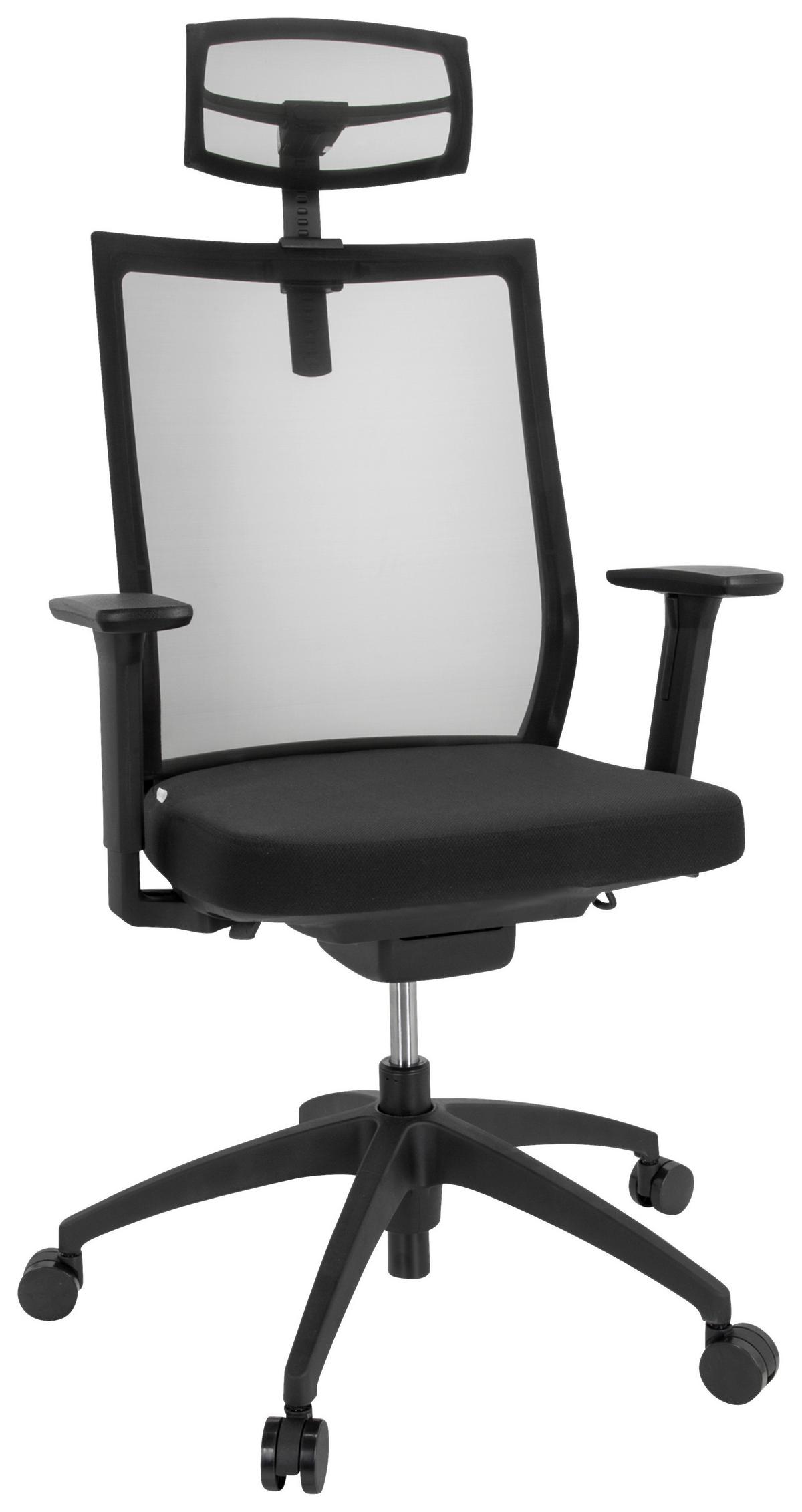 Pisarniški Stol Aspen Pro, Črna - črna, Basics, umetna masa/tekstil (63/111-121/55cm) - MID.YOU