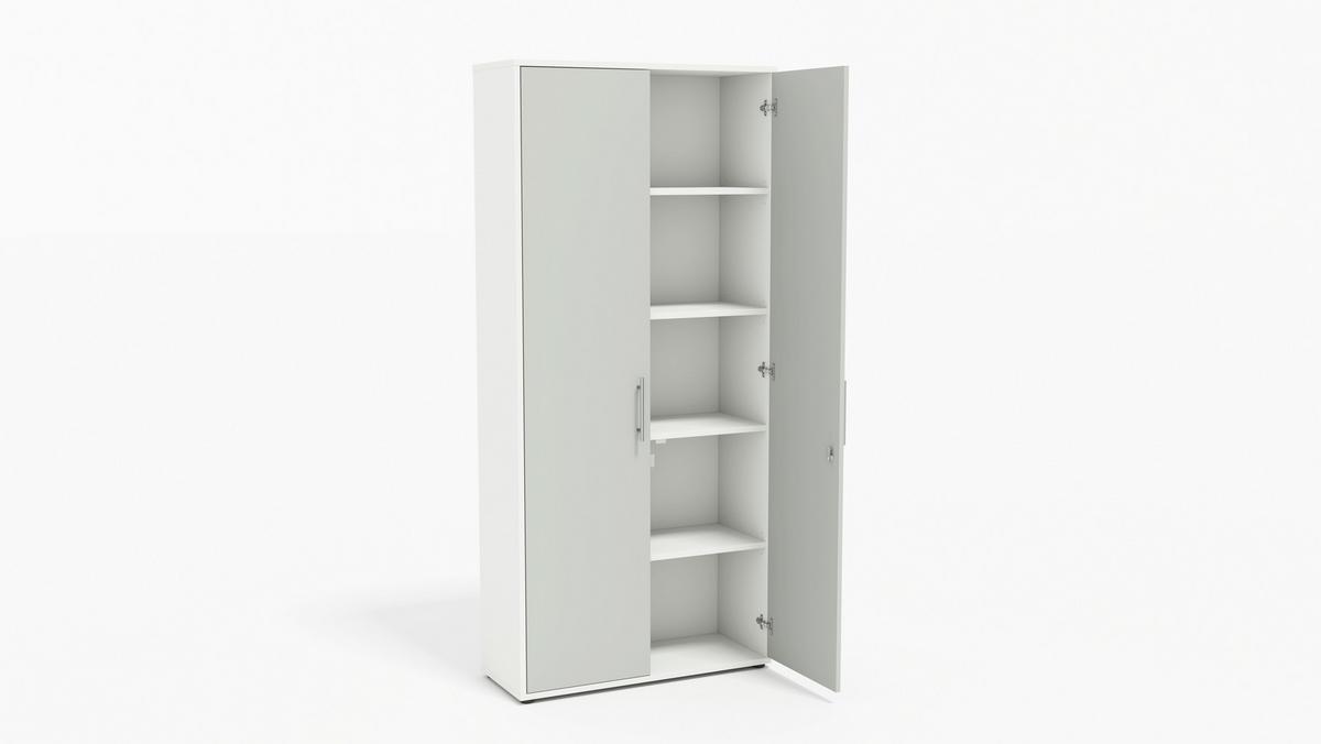 AKTENSCHRANK OFFICE EDITION - SW SET 4 - Hellgrau/Weiß, MODERN, Holzwerkstoff (128,5/185,6/33cm) - MID.YOU